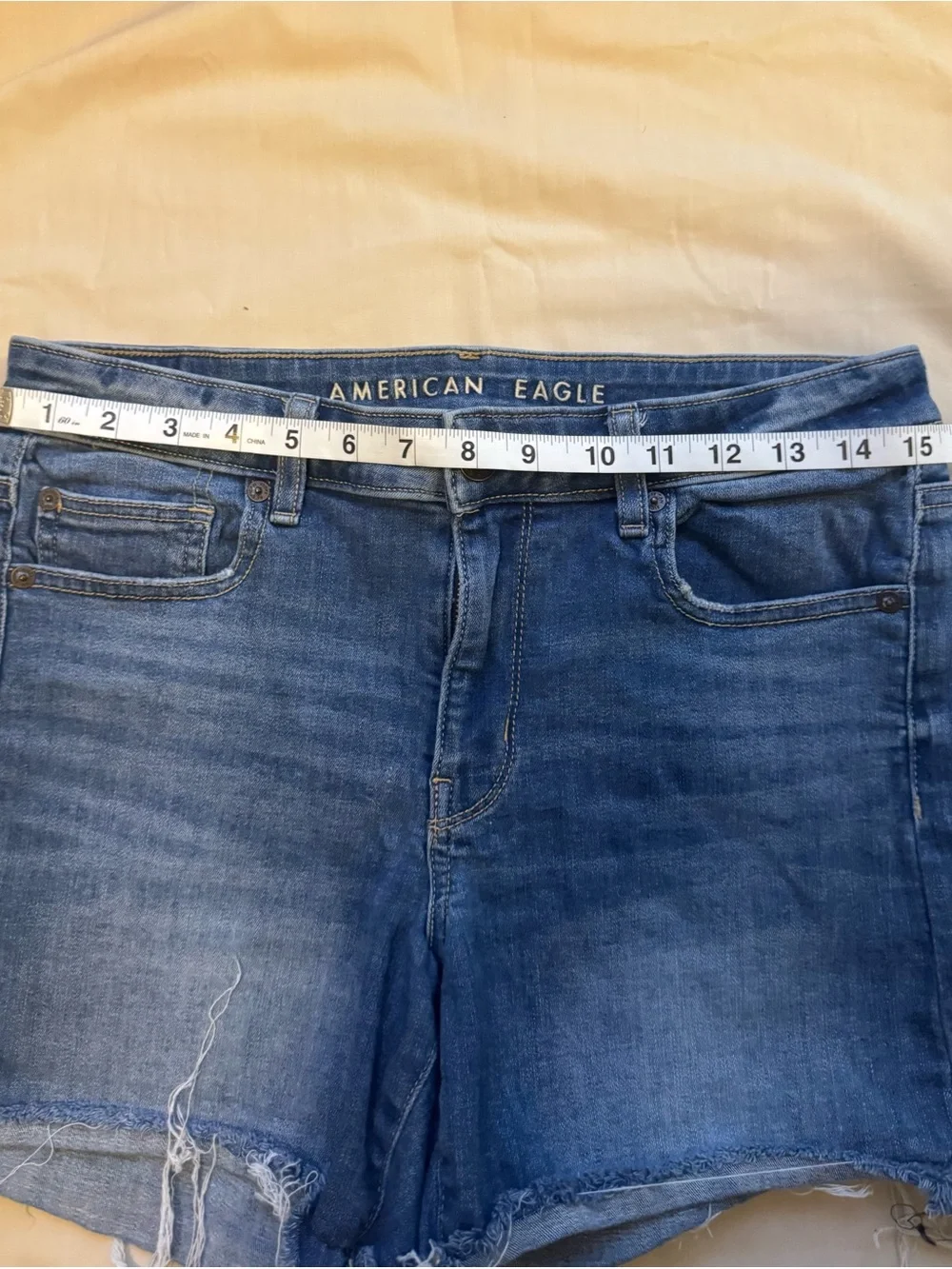 American Eagle Denim Cutoff Shorts Size 8 Raw Hem Festival Summer